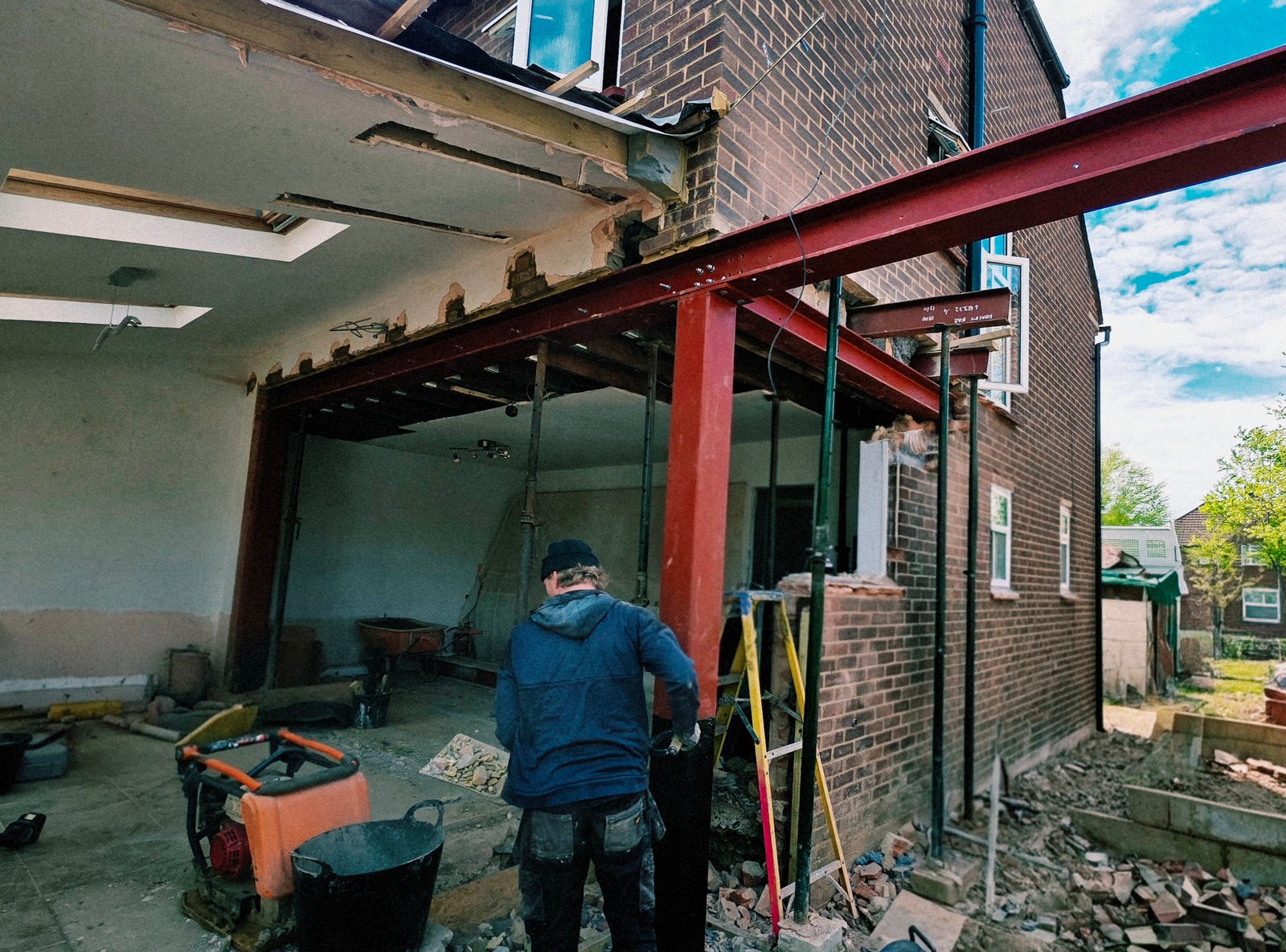 Loft conversion with steel beam structural engineering